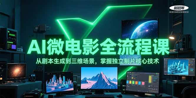 （15195期）AI微电影全流程课，从剧本生成到三维场景，掌握独立制片核心技术网络赚钱,项目资源网,副业资源网,兼职项目,网赚课程-副业赚钱-互联网创业-独家轻创IP大圣网创