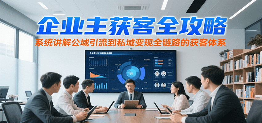 企业主获客全攻略，系统讲解公域引流到私域变现全链路的获客体系网络赚钱,项目资源网,副业资源网,兼职项目,网赚课程-副业赚钱-互联网创业-独家轻创IP大圣网创