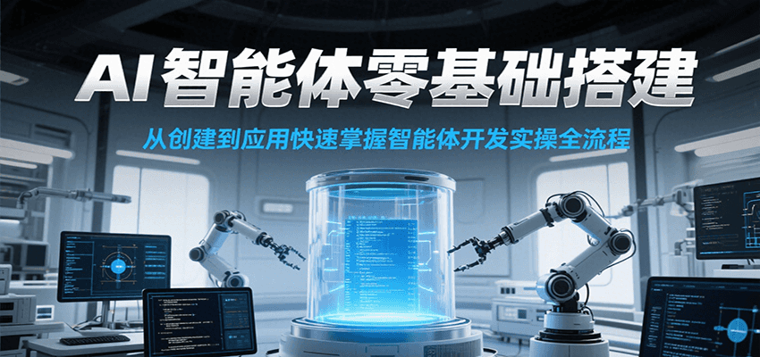 AI智能体零基础搭建实操课，从创建到应用快速掌握智能体开发全流程！网络赚钱,项目资源网,副业资源网,兼职项目,网赚课程-副业赚钱-互联网创业-独家轻创IP大圣网创
