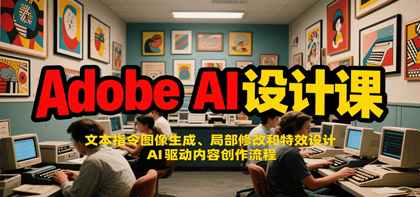 Adobe AI设计课：文本指令图像生成、局部修改和特效设计，AI驱动内容创作流程网络赚钱,项目资源网,副业资源网,兼职项目,网赚课程-副业赚钱-互联网创业-独家轻创IP大圣网创