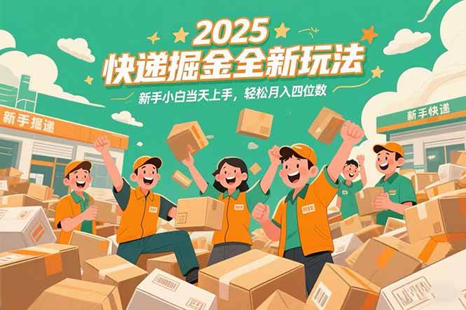 （15244期）2025快递掘金全新玩法，新手小白当天上手，轻松月入四位数！网络赚钱,项目资源网,副业资源网,兼职项目,网赚课程-副业赚钱-互联网创业-独家轻创IP大圣网创