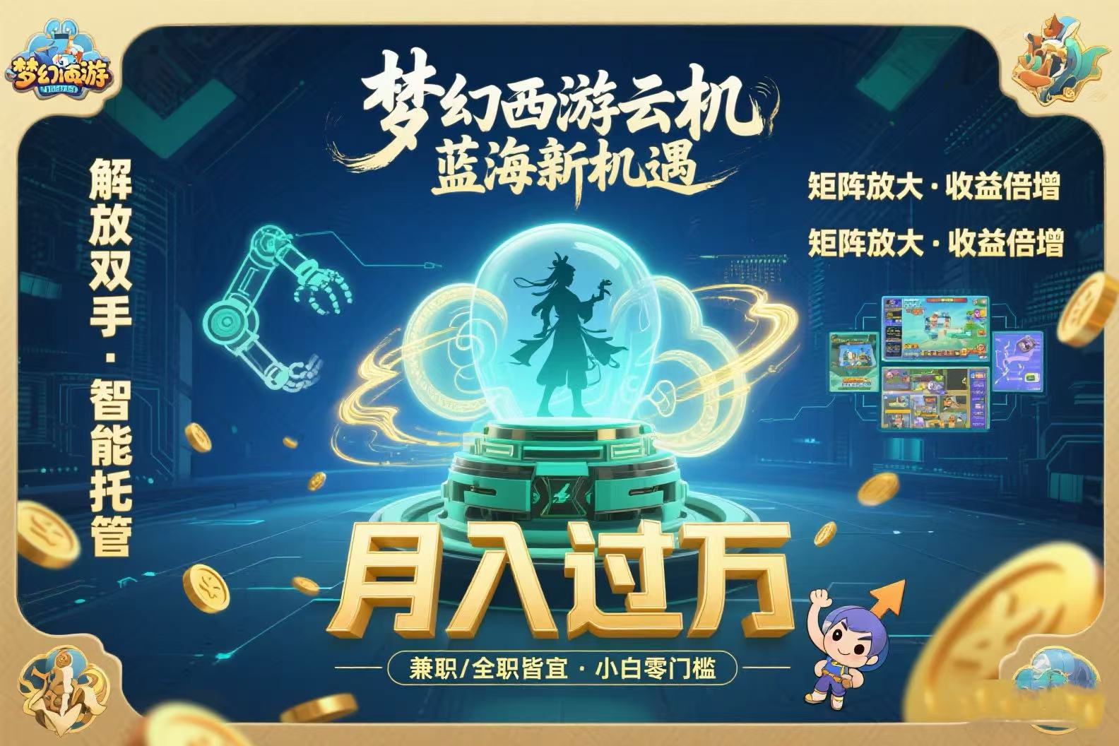 梦幻西游云机最新蓝海玩法  解放双手可矩阵放大 轻松月入过万 小白也可…网络赚钱,项目资源网,副业资源网,兼职项目,网赚课程-副业赚钱-互联网创业-独家轻创IP大圣网创