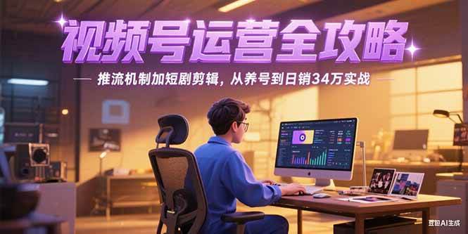 （15217期）2025视频号运营全攻略，推流机制加短剧剪辑，从养号到日销34万实战网络赚钱,项目资源网,副业资源网,兼职项目,网赚课程-副业赚钱-互联网创业-独家轻创IP大圣网创
