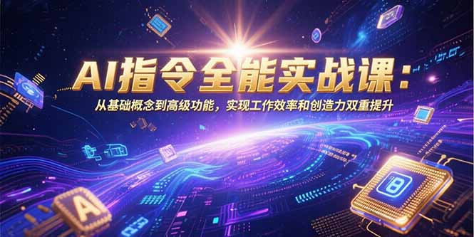 AI指令全能实战课：从基础概念到高级功能，实现工作效率和创造力双重提升网络赚钱,项目资源网,副业资源网,兼职项目,网赚课程-副业赚钱-互联网创业-独家轻创IP大圣网创