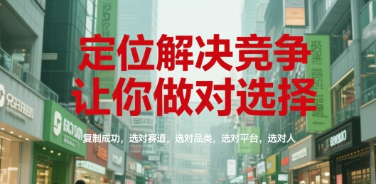 定位解决竞争，让你做对选择，复制成功，选对赛道，选对品类，选对平台，选对人网络赚钱,项目资源网,副业资源网,兼职项目,网赚课程-副业赚钱-互联网创业-独家轻创IP大圣网创