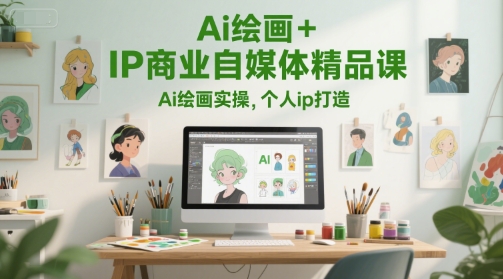 Ai绘画+IP商业自媒体精品课，Ai绘画实操，个人ip打造网络赚钱,项目资源网,副业资源网,兼职项目,网赚课程-副业赚钱-互联网创业-独家轻创IP大圣网创
