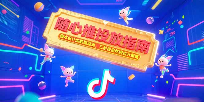 随心推投放指南，脚本设计加数据监测，三阶段自然流拉升策略网络赚钱,项目资源网,副业资源网,兼职项目,网赚课程-副业赚钱-互联网创业-独家轻创IP大圣网创