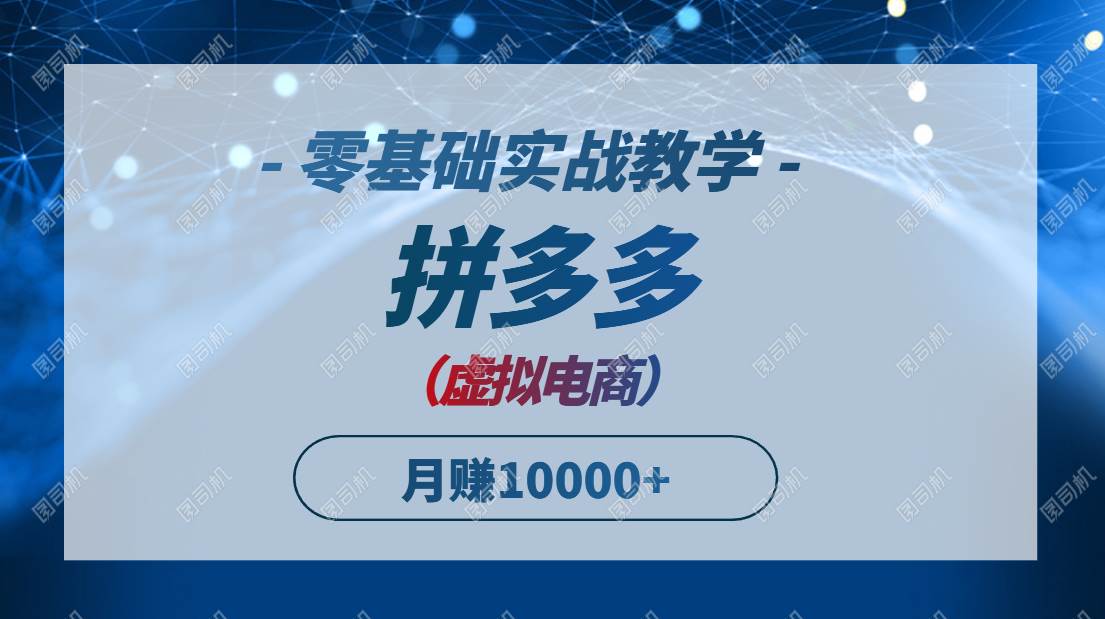 (14880期)拼多多虚拟电商,零基础实战教学,快速打爆商品,新手也能月入10000+网络赚钱,项目资源网,副业资源网,兼职项目,网赚课程-副业赚钱-互联网创业-独家轻创IP大圣网创