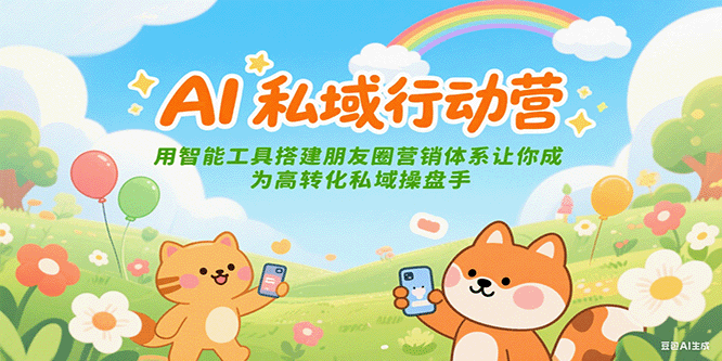 AI私域行动营：用智能工具搭建朋友圈营销体系让你成为高转化私域操盘手网络赚钱,项目资源网,副业资源网,兼职项目,网赚课程-副业赚钱-互联网创业-独家轻创IP大圣网创