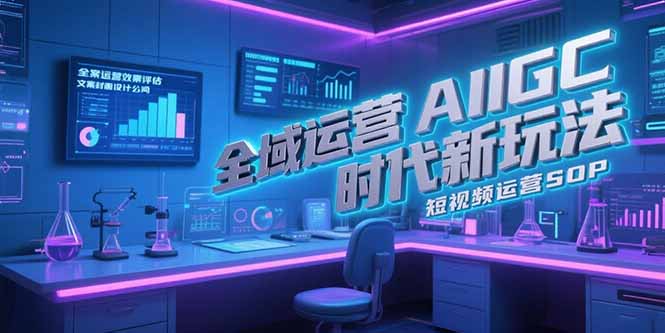 全域运营AIGC时代新玩法，文案封面设计公式，短视频运营SOP网络赚钱,项目资源网,副业资源网,兼职项目,网赚课程-副业赚钱-互联网创业-独家轻创IP大圣网创