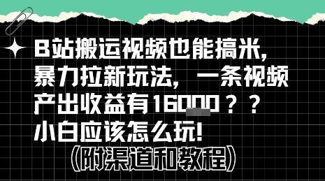 b站掘金计划？搬运视频也能挣拉新的收益，小白应该怎么玩！网络赚钱,项目资源网,副业资源网,兼职项目,网赚课程-副业赚钱-互联网创业-独家轻创IP大圣网创