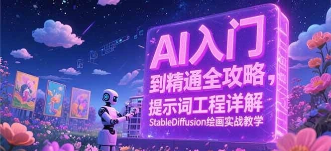 AI入门到精通全攻略，提示词工程详解，StableDiffusion绘画实战教学网络赚钱,项目资源网,副业资源网,兼职项目,网赚课程-副业赚钱-互联网创业-独家轻创IP大圣网创