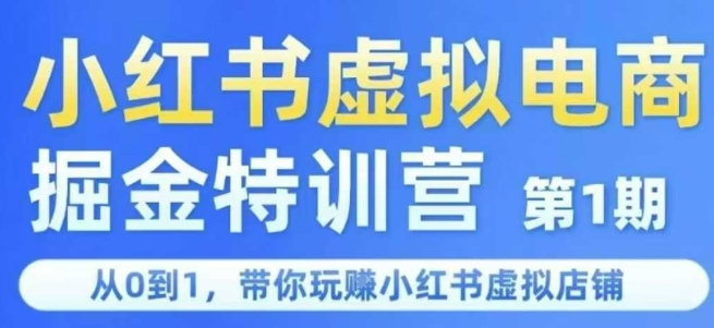 小红书虚拟电商掘金特训营第1期，从0到1，带你玩转小红书虚拟店铺网络赚钱,项目资源网,副业资源网,兼职项目,网赚课程-副业赚钱-互联网创业-独家轻创IP大圣网创