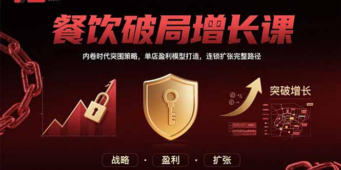 餐饮破局增长课：内卷时代突围策略，单店盈利模型打造，连锁扩张完整路径网络赚钱,项目资源网,副业资源网,兼职项目,网赚课程-副业赚钱-互联网创业-独家轻创IP大圣网创
