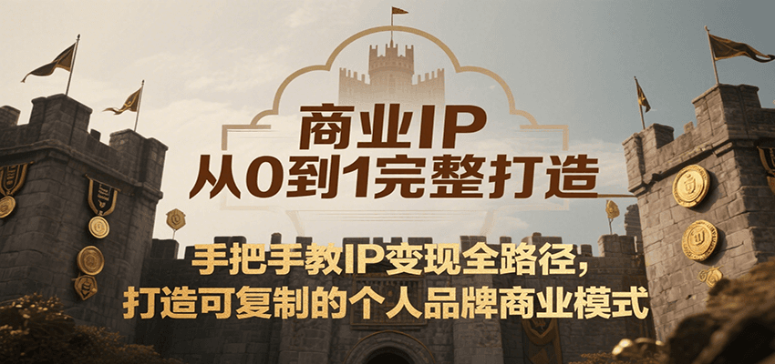 商业IP从0到1完整打造，手把手教IP变现全路径，打造可复制的个人品牌商业模式网络赚钱,项目资源网,副业资源网,兼职项目,网赚课程-副业赚钱-互联网创业-独家轻创IP大圣网创