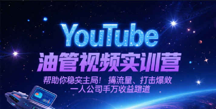 YouTube油管视频实训营，帮助你稳入局、搞流量、打爆款，一人公司千万收益赛道网络赚钱,项目资源网,副业资源网,兼职项目,网赚课程-副业赚钱-互联网创业-独家轻创IP大圣网创