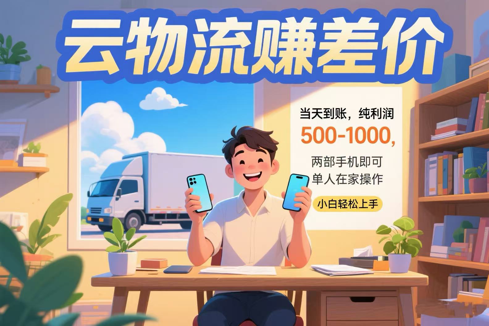 云物流赚差价 当天到账纯利润500-1000 两部手机即可 可单人在家操作 小…网络赚钱,项目资源网,副业资源网,兼职项目,网赚课程-副业赚钱-互联网创业-独家轻创IP大圣网创