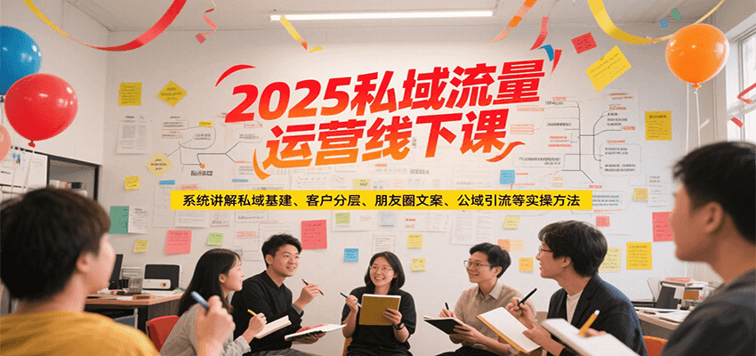 2025私域流量运营线下课，系统讲解私域基建/客户分层/朋友圈文案/公域引流等实操方法网络赚钱,项目资源网,副业资源网,兼职项目,网赚课程-副业赚钱-互联网创业-独家轻创IP大圣网创