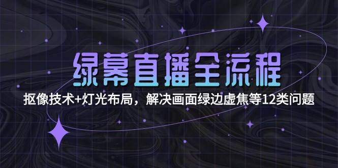 绿幕直播全流程：抠像技术+灯光布局，解决画面绿边虚焦等12类问题网络赚钱,项目资源网,副业资源网,兼职项目,网赚课程-副业赚钱-互联网创业-独家轻创IP大圣网创