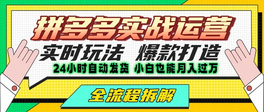 拼多多最新实战运营高投产：长久稳定项目，单店利润一天三位数网络赚钱,项目资源网,副业资源网,兼职项目,网赚课程-副业赚钱-互联网创业-独家轻创IP大圣网创