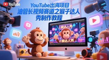 YouTube出海项目，油管长视频赛道之猴子达人秀制作教程网络赚钱,项目资源网,副业资源网,兼职项目,网赚课程-副业赚钱-互联网创业-独家轻创IP大圣网创