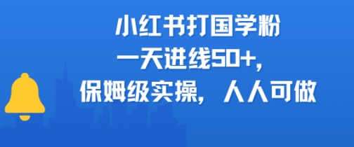 小红书打国学粉，一天进线50+，保姆级实操，人人可做网络赚钱,项目资源网,副业资源网,兼职项目,网赚课程-副业赚钱-互联网创业-独家轻创IP大圣网创