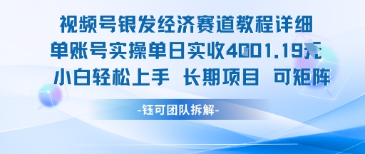 视频号银发经济赛道单账号实操单日实收1k+，小白轻松上手长期项目网络赚钱,项目资源网,副业资源网,兼职项目,网赚课程-副业赚钱-互联网创业-独家轻创IP大圣网创