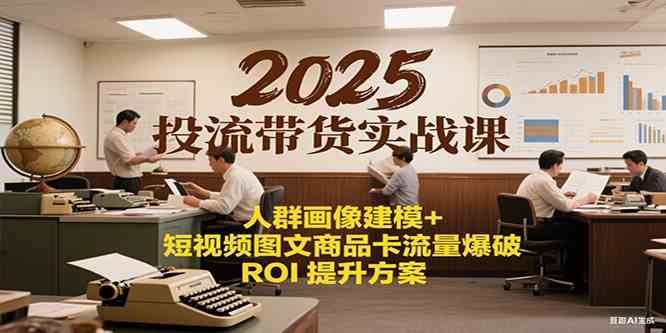 2025投流带货实战课：人群画像建模+短视频图文商品卡流量爆破ROI提升方案网络赚钱,项目资源网,副业资源网,兼职项目,网赚课程-副业赚钱-互联网创业-独家轻创IP大圣网创
