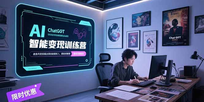 AI智能变现训练营，ChatGPT写作变现，电影解说制作，图文带货方法论网络赚钱,项目资源网,副业资源网,兼职项目,网赚课程-副业赚钱-互联网创业-独家轻创IP大圣网创