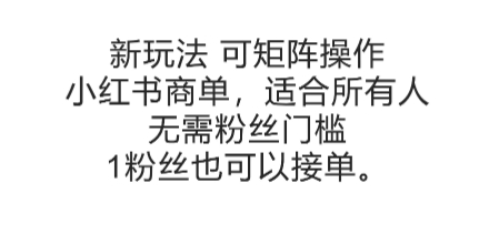 可矩阵操作，小红书商单新玩法，适合所有人，无需粉丝门槛，1粉丝也可以接单网络赚钱,项目资源网,副业资源网,兼职项目,网赚课程-副业赚钱-互联网创业-独家轻创IP大圣网创