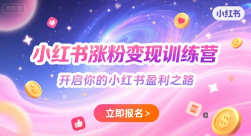 小红书涨粉变现训练营，开启你的小红书盈利之路网络赚钱,项目资源网,副业资源网,兼职项目,网赚课程-副业赚钱-互联网创业-独家轻创IP大圣网创