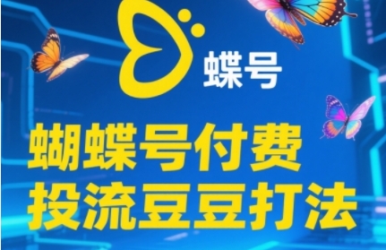 2025蝴蝶号付费投流豆豆打法，助新手快速掌握付费流量撬动自然流的核心玩法网络赚钱,项目资源网,副业资源网,兼职项目,网赚课程-副业赚钱-互联网创业-独家轻创IP大圣网创