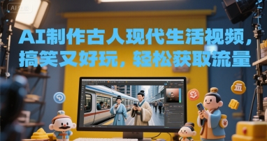 AI制作古人现代生活视频，搞笑又好玩，轻松获取流量网络赚钱,项目资源网,副业资源网,兼职项目,网赚课程-副业赚钱-互联网创业-独家轻创IP大圣网创
