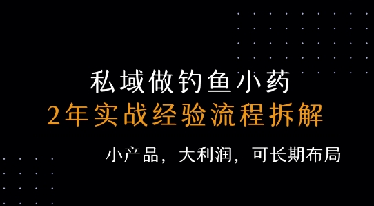 私域做钓鱼小药 每单利润3张+ 详细流程拆解网络赚钱,项目资源网,副业资源网,兼职项目,网赚课程-副业赚钱-互联网创业-独家轻创IP大圣网创