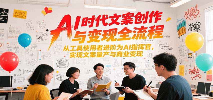 AI时代文案创作与变现全流程，从工具使用者进阶为AI指挥官，实现文案量产与商业变现网络赚钱,项目资源网,副业资源网,兼职项目,网赚课程-副业赚钱-互联网创业-独家轻创IP大圣网创