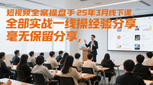 短视频全案操盘手25年3月线下课，全部实战一线操盘手经验分享，毫无保留分享，全是干货网络赚钱,项目资源网,副业资源网,兼职项目,网赚课程-副业赚钱-互联网创业-独家轻创IP大圣网创