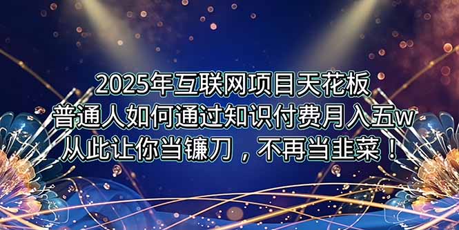 2025年互联网项目天花板，普通人如何通过卖项目实现逆风翻盘，月入5W＋！网络赚钱,项目资源网,副业资源网,兼职项目,网赚课程-副业赚钱-互联网创业-独家轻创IP大圣网创
