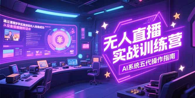 无人直播实操训练营，从设备搭建到话术，AI系统五代操作指南(7月更新网络赚钱,项目资源网,副业资源网,兼职项目,网赚课程-副业赚钱-互联网创业-独家轻创IP大圣网创