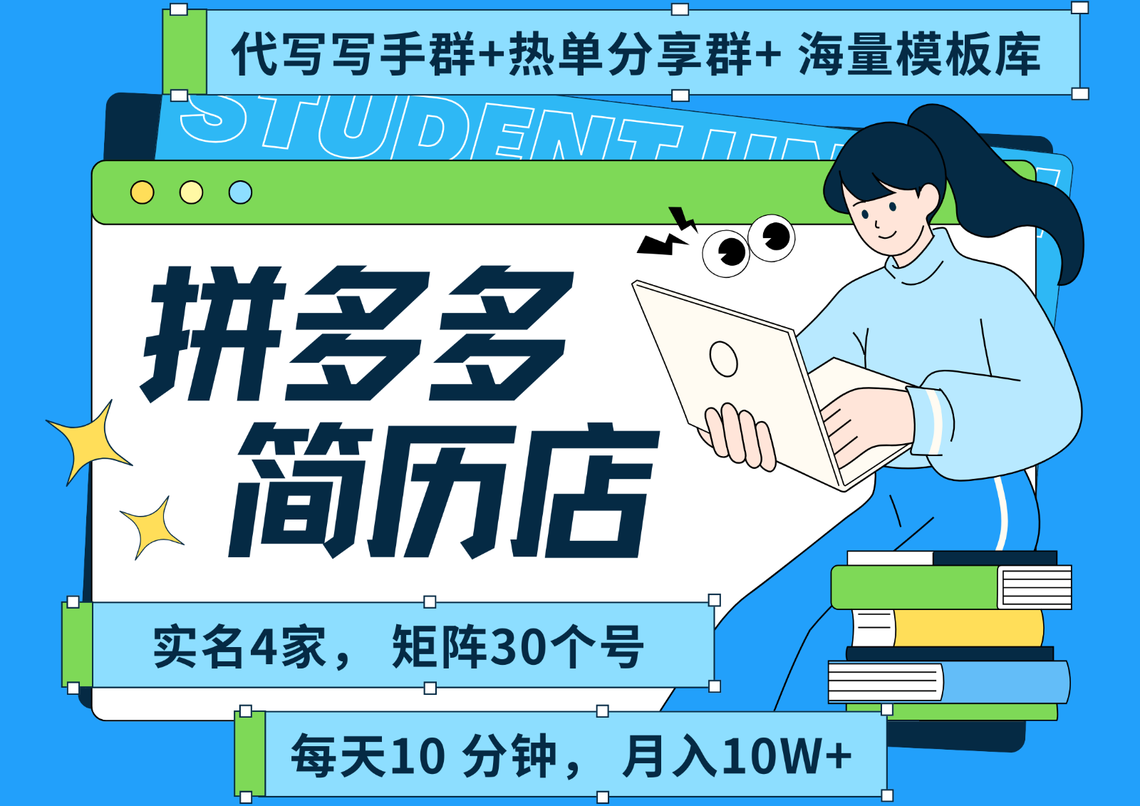 拼多多电商 拼多多 虚拟资料 简历 海报代写 全SOP流程 毫无保留分享(含后端资料)网络赚钱,项目资源网,副业资源网,兼职项目,网赚课程-副业赚钱-互联网创业-独家轻创IP大圣网创