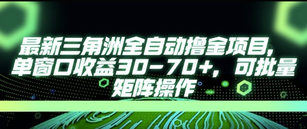 最新AI全自动游戏撸金项目，单窗口收益30-70+，可批量操作【揭秘】网络赚钱,项目资源网,副业资源网,兼职项目,网赚课程-副业赚钱-互联网创业-独家轻创IP大圣网创