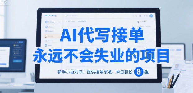 AI代写接单，永远不会失业的项目，新手小白友好，提供接单渠道，单日轻松 8张【揭秘】网络赚钱,项目资源网,副业资源网,兼职项目,网赚课程-副业赚钱-互联网创业-独家轻创IP大圣网创