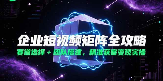 （15242期）企业短视频矩阵全攻略，赛道选择+团队搭建，精准获客变现实操网络赚钱,项目资源网,副业资源网,兼职项目,网赚课程-副业赚钱-互联网创业-独家轻创IP大圣网创