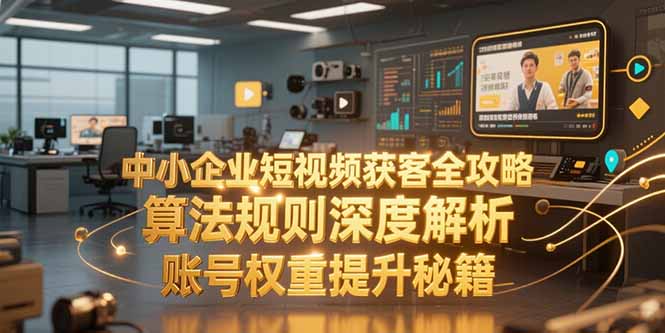中小企业短视频获客全攻略，算法规则深度解析，账号权重提升秘籍网络赚钱,项目资源网,副业资源网,兼职项目,网赚课程-副业赚钱-互联网创业-独家轻创IP大圣网创