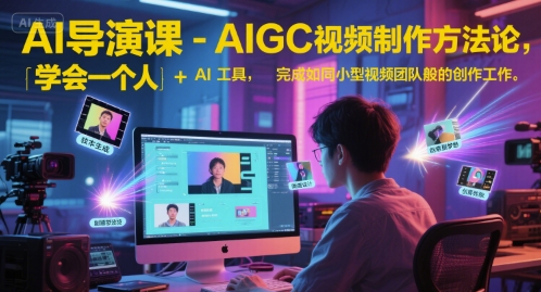 AI导演课-AIGC视频制作方法论，学会一个人+AI工具，完成如同小型视频团队般的创作工作，实现导演梦网络赚钱,项目资源网,副业资源网,兼职项目,网赚课程-副业赚钱-互联网创业-独家轻创IP大圣网创