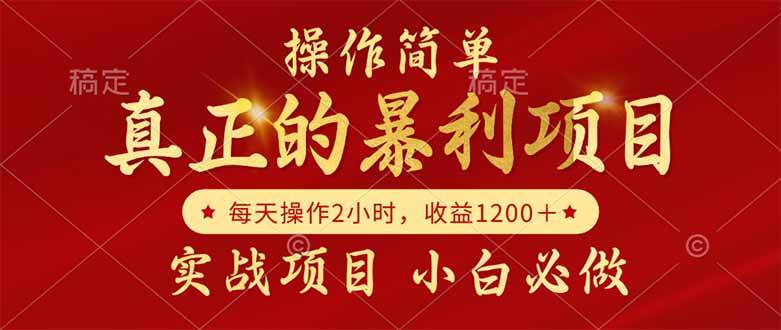 （14978期）真正的暴利项目，操作简单，每天收益1200＋，自己做老板网络赚钱,项目资源网,副业资源网,兼职项目,网赚课程-副业赚钱-互联网创业-独家轻创IP大圣网创