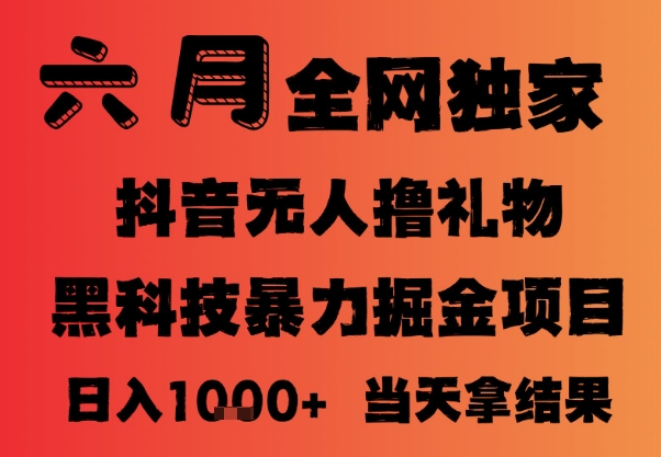 25年6月抖音无人直播最新暴力撸音浪掘金，小白可做，可批量矩阵放大，长期稳定日入1k+【揭秘】网络赚钱,项目资源网,副业资源网,兼职项目,网赚课程-副业赚钱-互联网创业-独家轻创IP大圣网创
