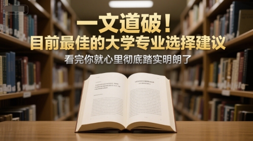付费文章：一文道破！目前最佳的大学专业选择建议，看完你就心里彻底踏实明朗了网络赚钱,项目资源网,副业资源网,兼职项目,网赚课程-副业赚钱-互联网创业-独家轻创IP大圣网创