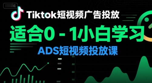 Tiktok短视频广告投放，适合0-1小白学习ADS短视频投放课网络赚钱,项目资源网,副业资源网,兼职项目,网赚课程-副业赚钱-互联网创业-独家轻创IP大圣网创